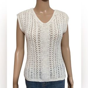 LOFT White Knitted Top